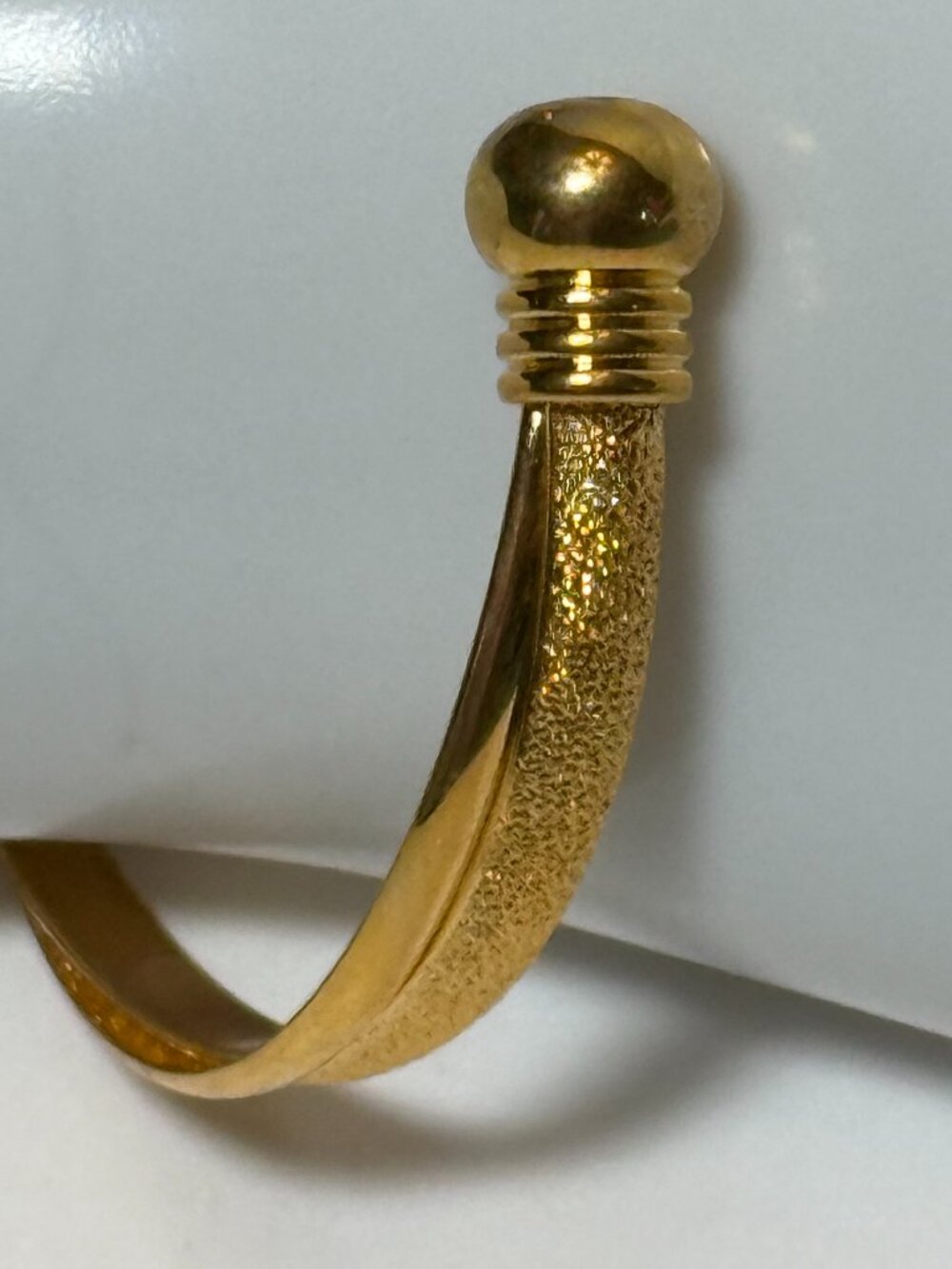 NEW Brushed Gold Tone Open Cuff Bangle Bracelet Slim Intertwined
